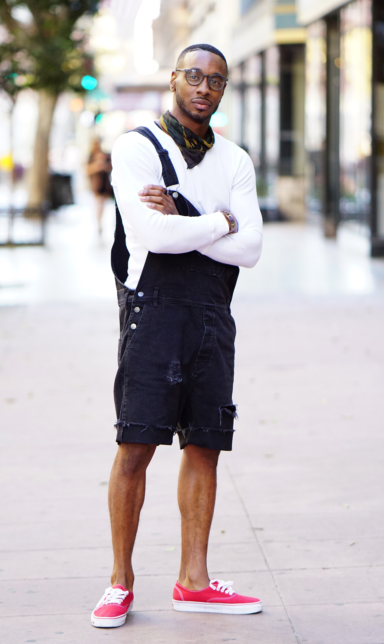 black overall shorts mens