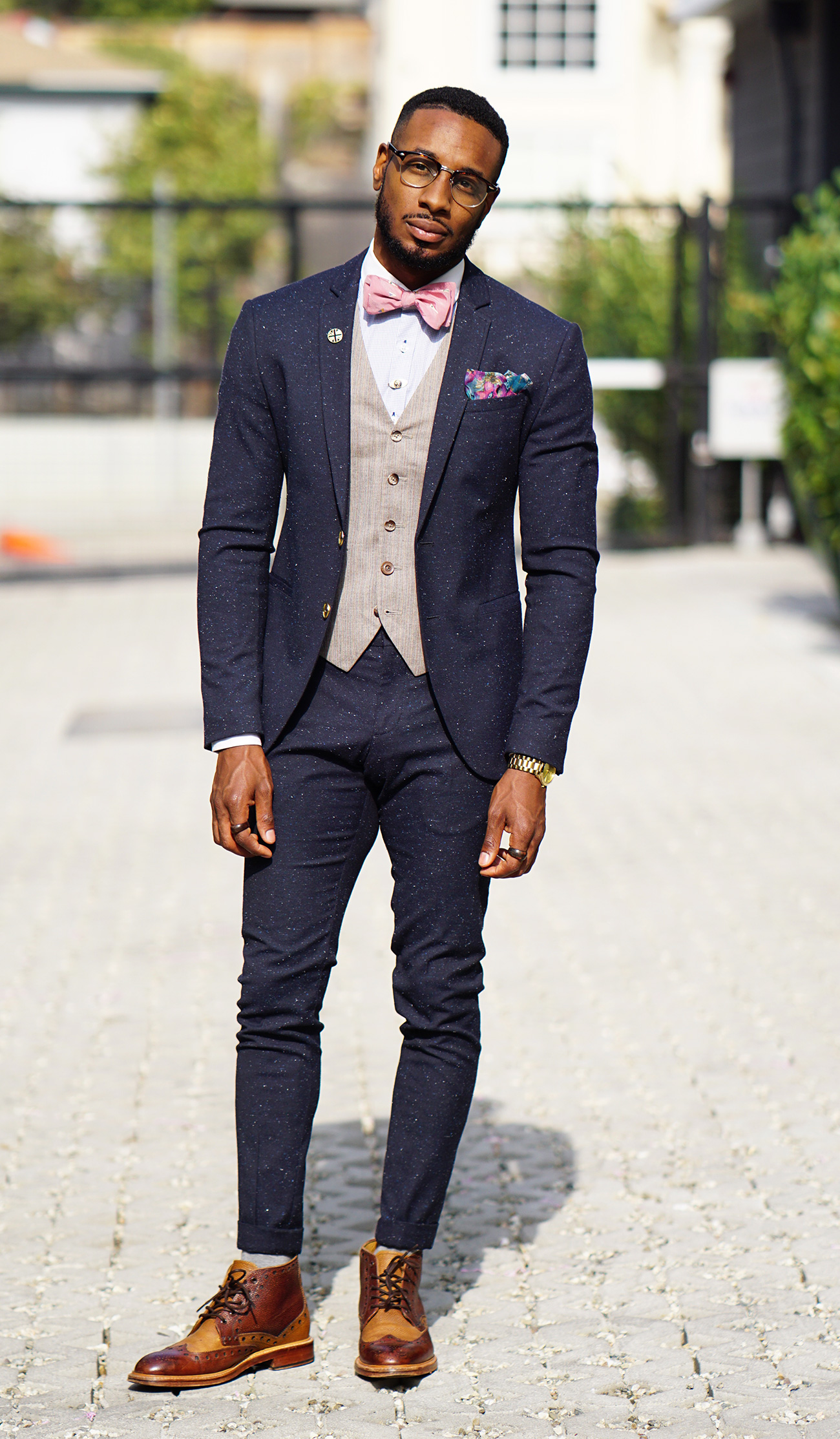 mens suit with boots