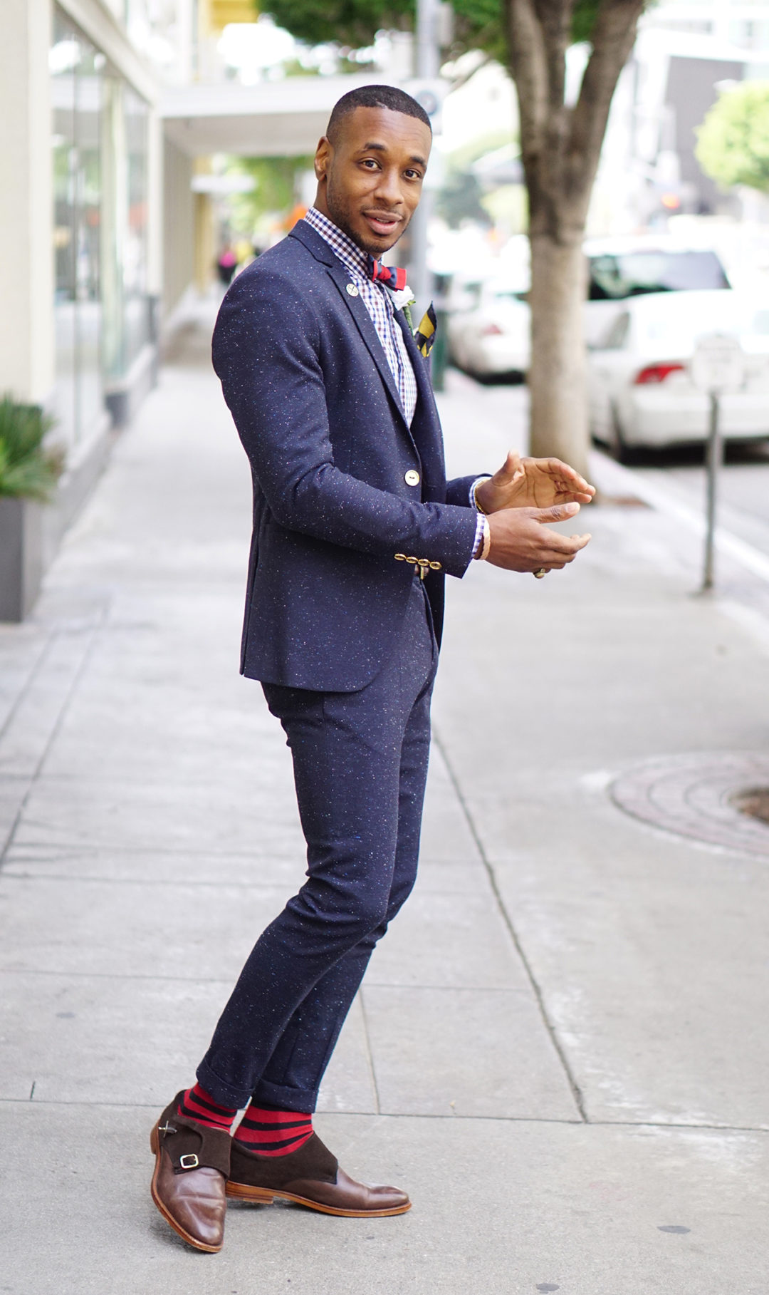 OOTD: NAVY TWEED SUIT – Norris Danta Ford