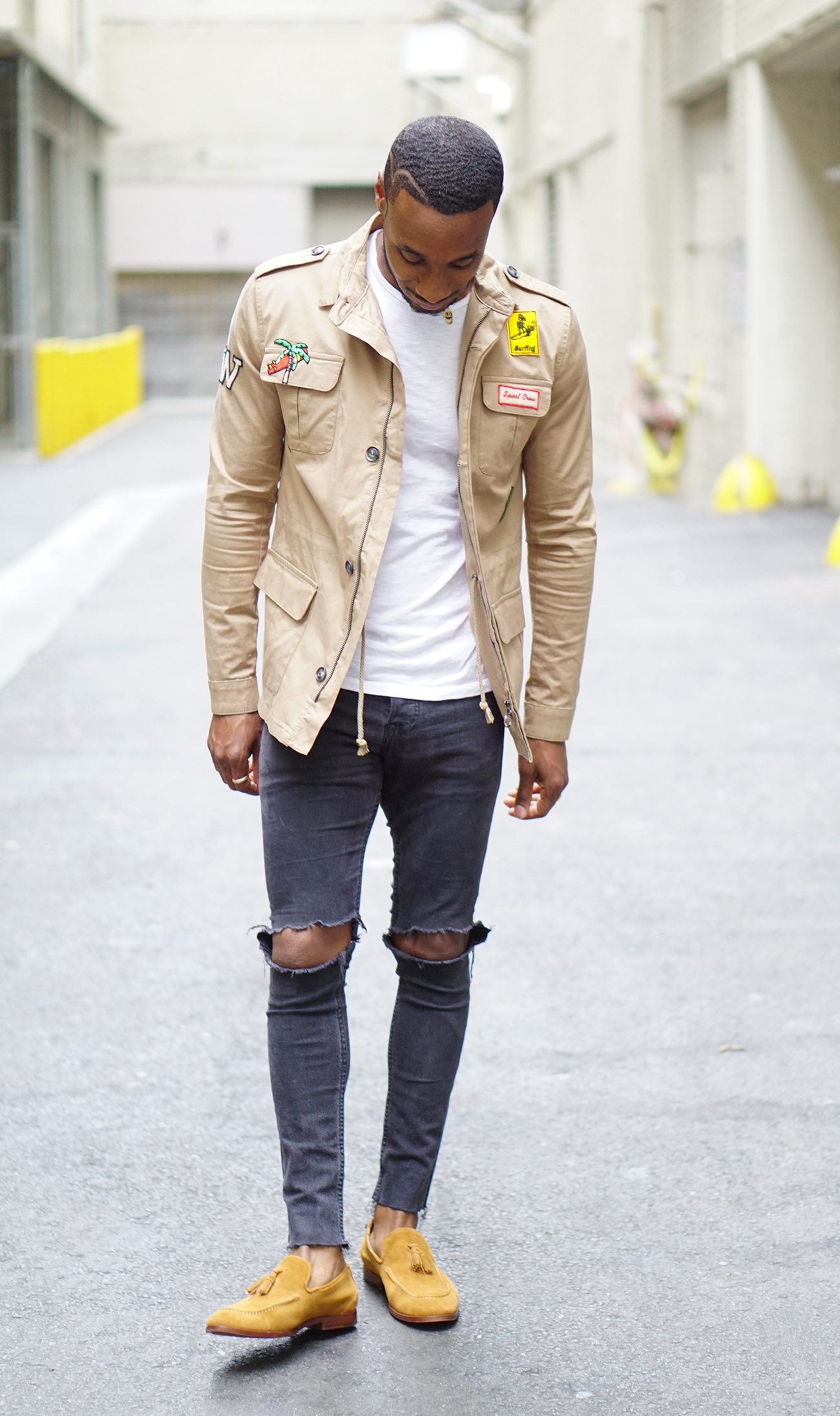 HOW TO STYLE A KHAKI PATCH JACKET – Norris Danta Ford