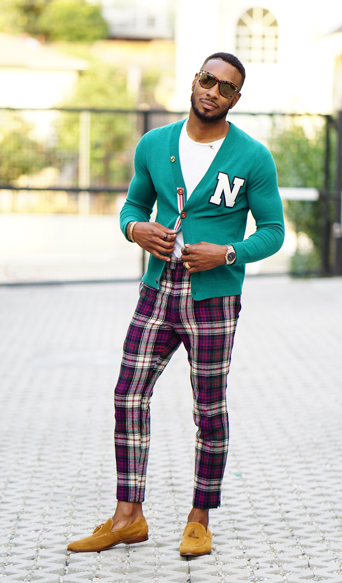 DIY: IVY LEAGUE CARDIGAN + PLAID PANTS + LOAFERS – Norris Danta Ford