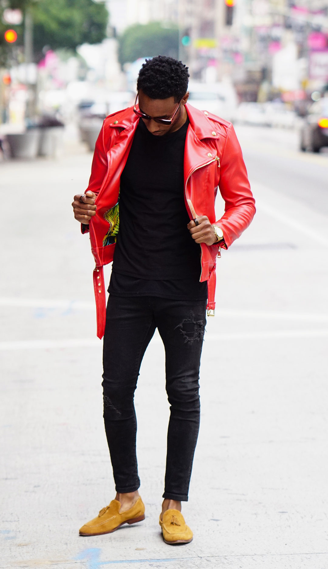RED MOTO JACKET USING MODIFIED SIMPLICITY PATTERN 8174 – Norris Danta Ford