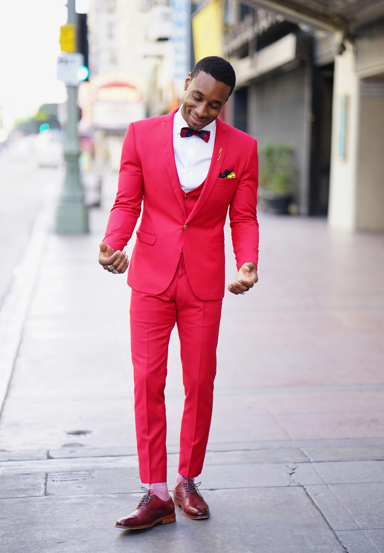 OOTD: RED 3 PIECE SUIT IN BUSINESS ATTIRE – Norris Danta Ford