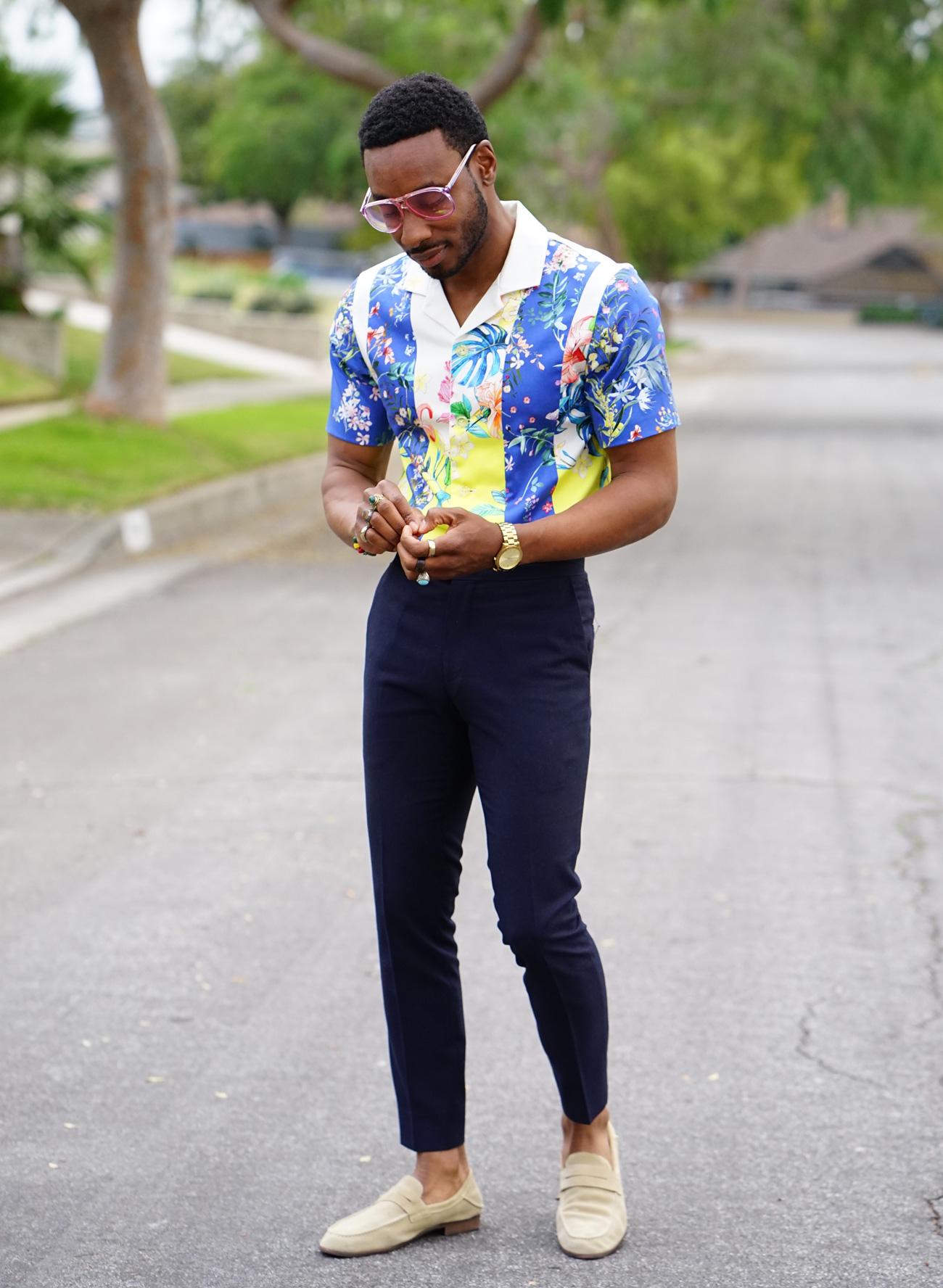 FLORAL BOWLING SHIRT RESTYLED IN CASUALWEAR – Norris Danta Ford