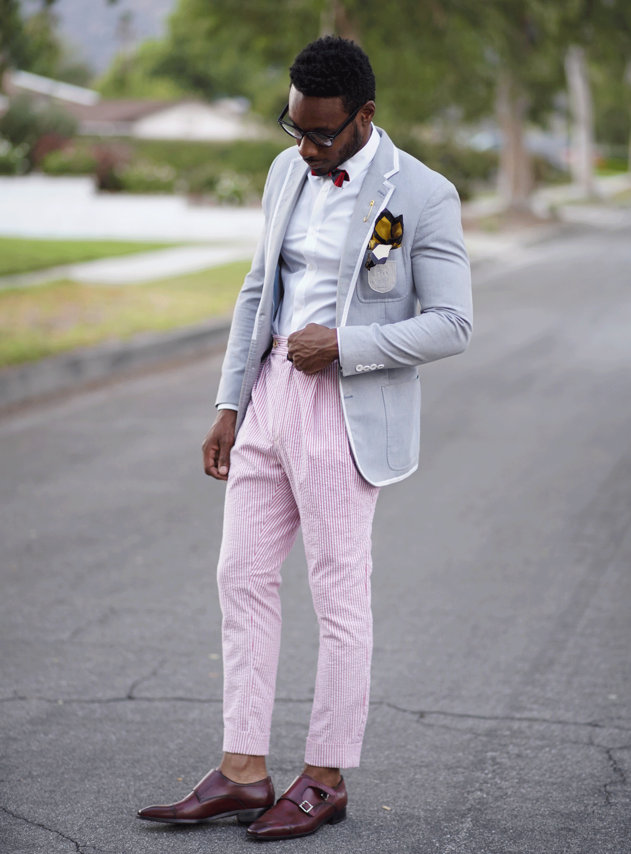 DIY: SEERSUCKER PANTS DOUBLE PLEATED – Norris Danta Ford