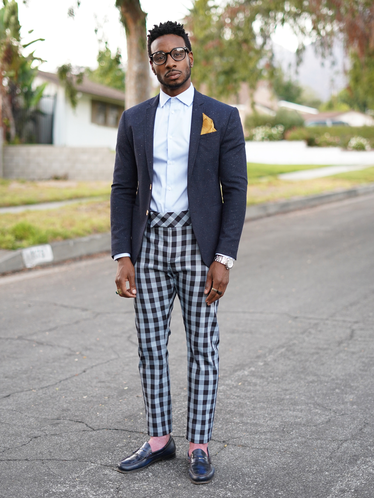 dress pants and loafers