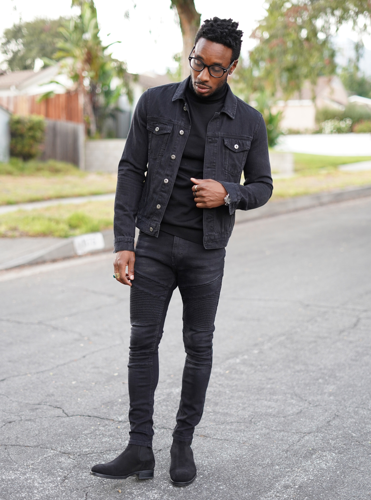 7 Ways To ROCK Black Denim Jacket | Men's Outfit Ideas - YouTube