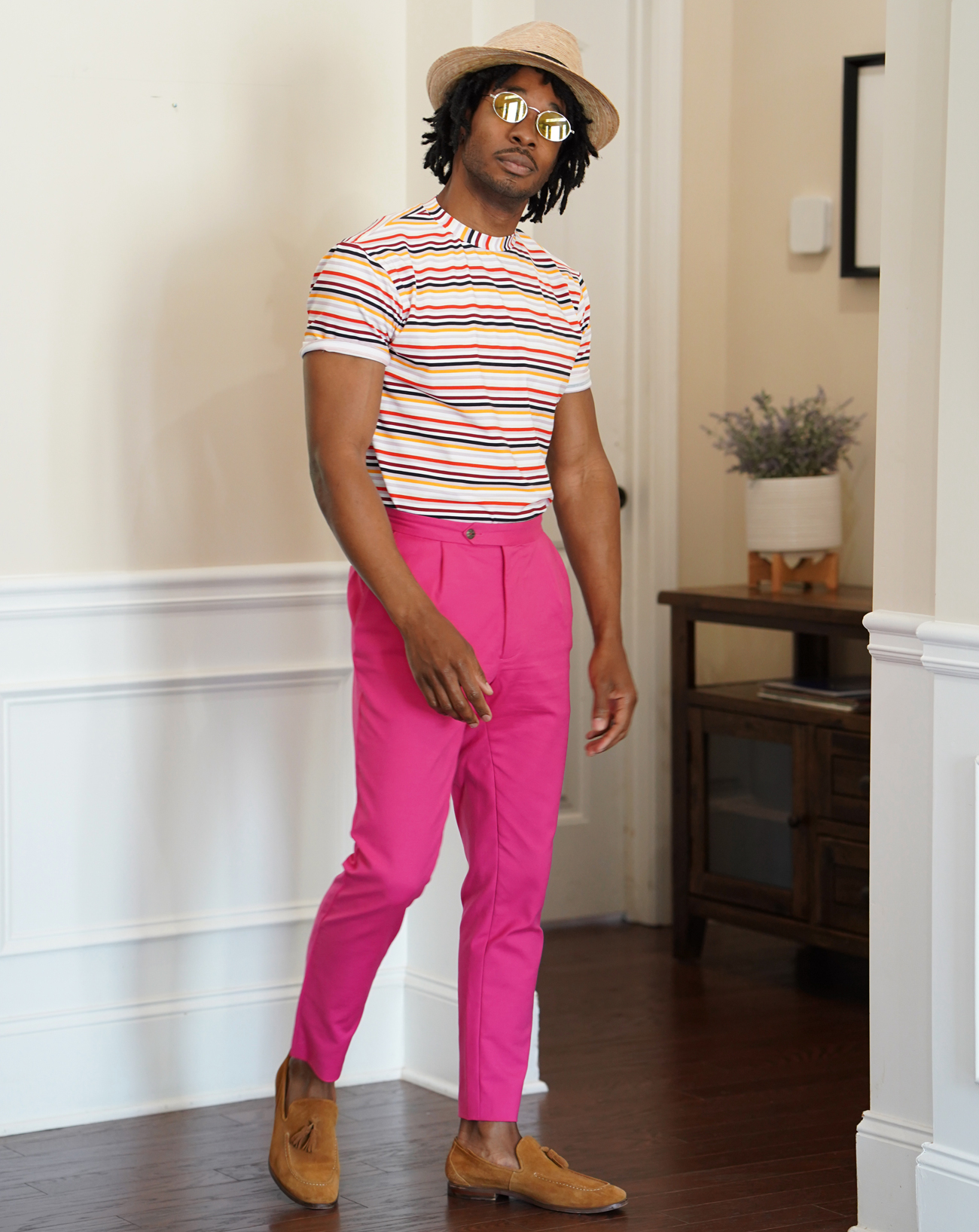 DIY T-SHIRT w/ STRIPED KNIT FROM MELANATED FABRIC – Norris Danta Ford