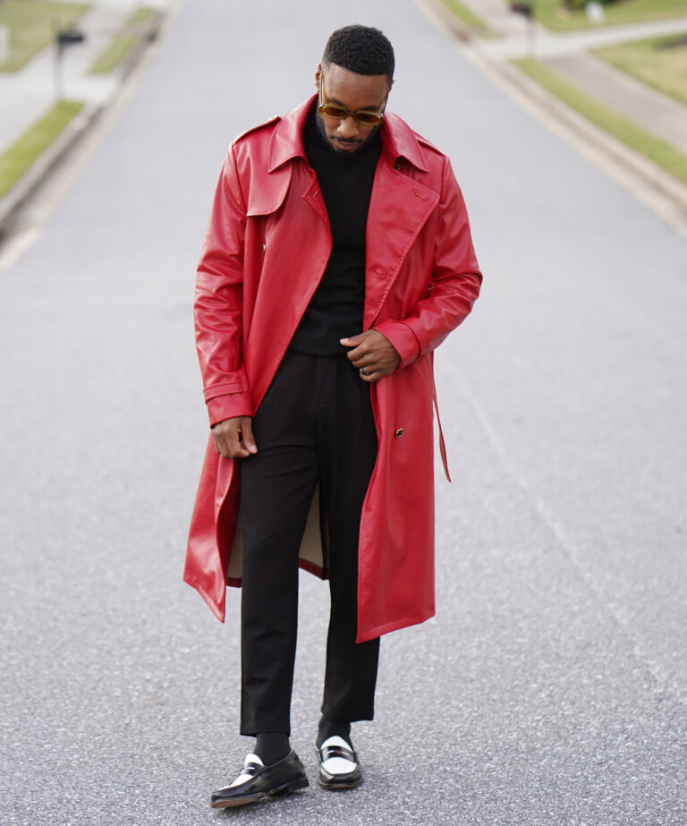 DOUBLE BREASTED RED LEATHER JACKET: DIY MIMI G X SIMPLICITY MEN’S ...